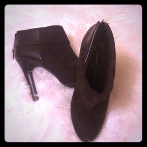Jessic Simpson brown suede and leather booties